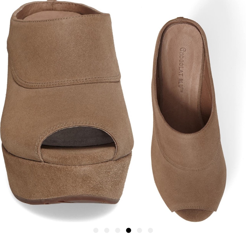 Chocolate Blu Wind Platform Wedge Mule